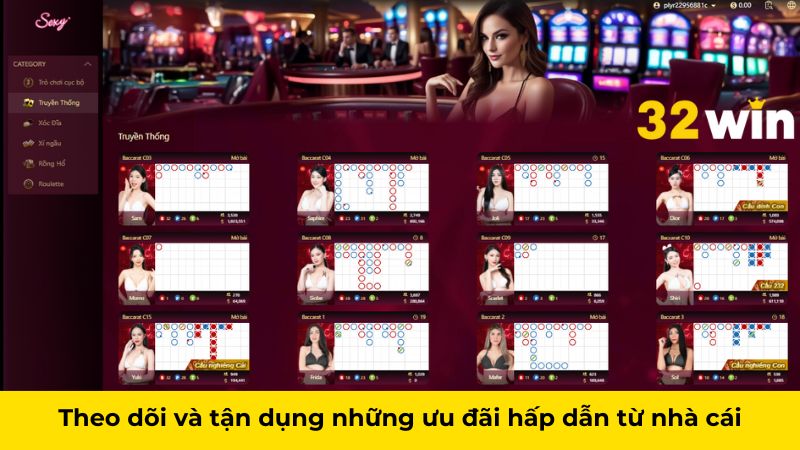 Theo dõi và tận dụng những ưu đãi hấp dẫn từ nhà cái